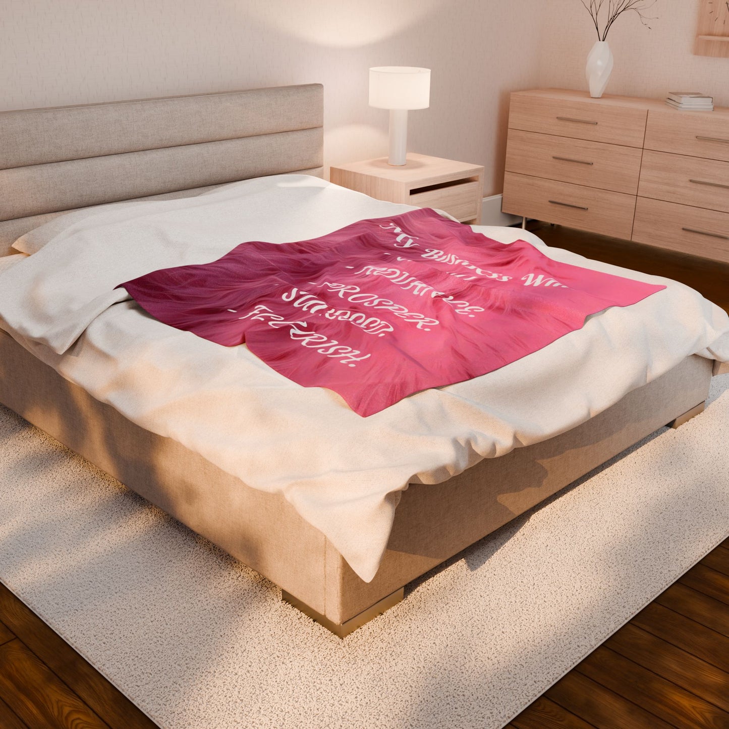 Motivational Plush Blanket — “My Business Will:"