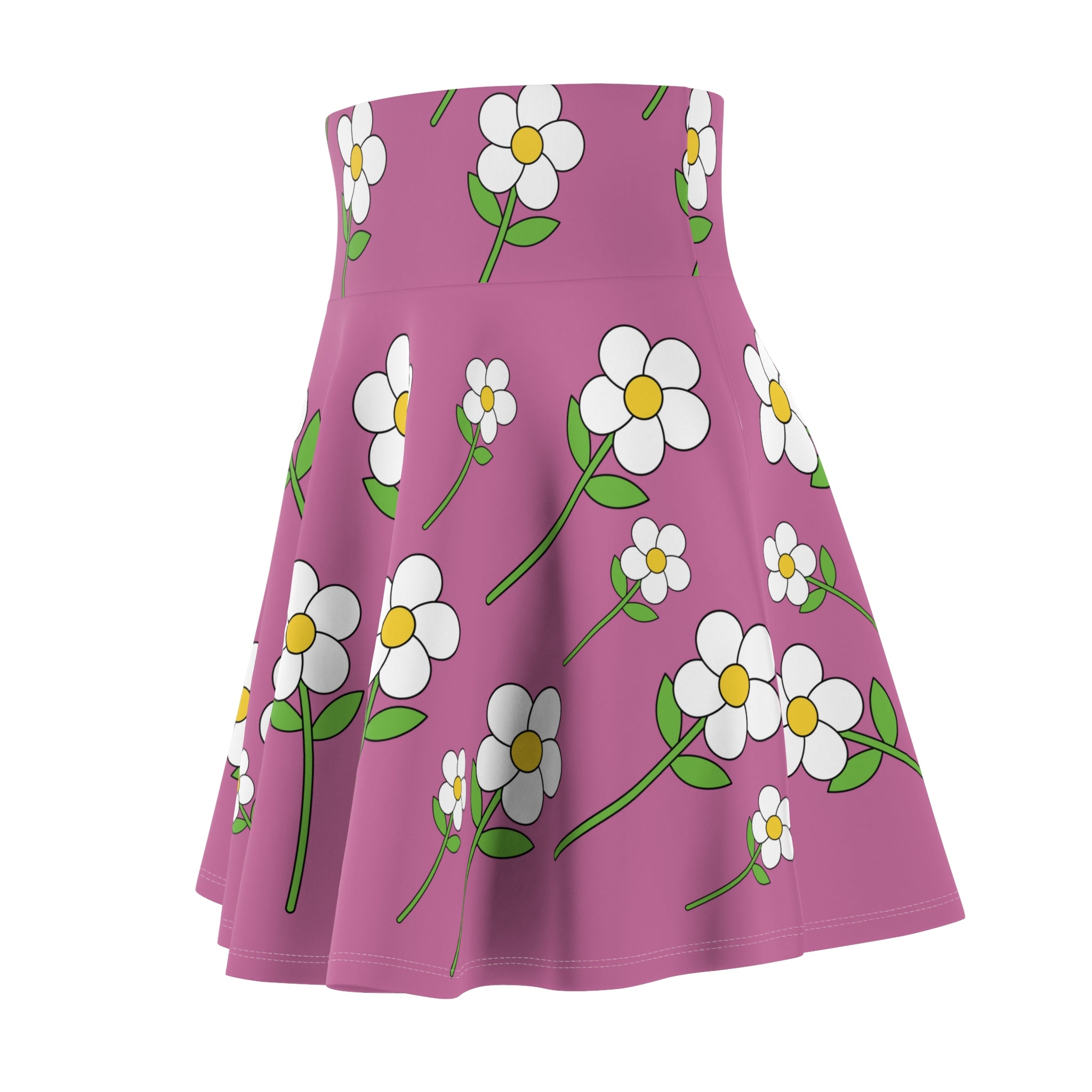 Daisy Flower Floral Flare Skater Skirt | LIGHT PINK – Auspicious