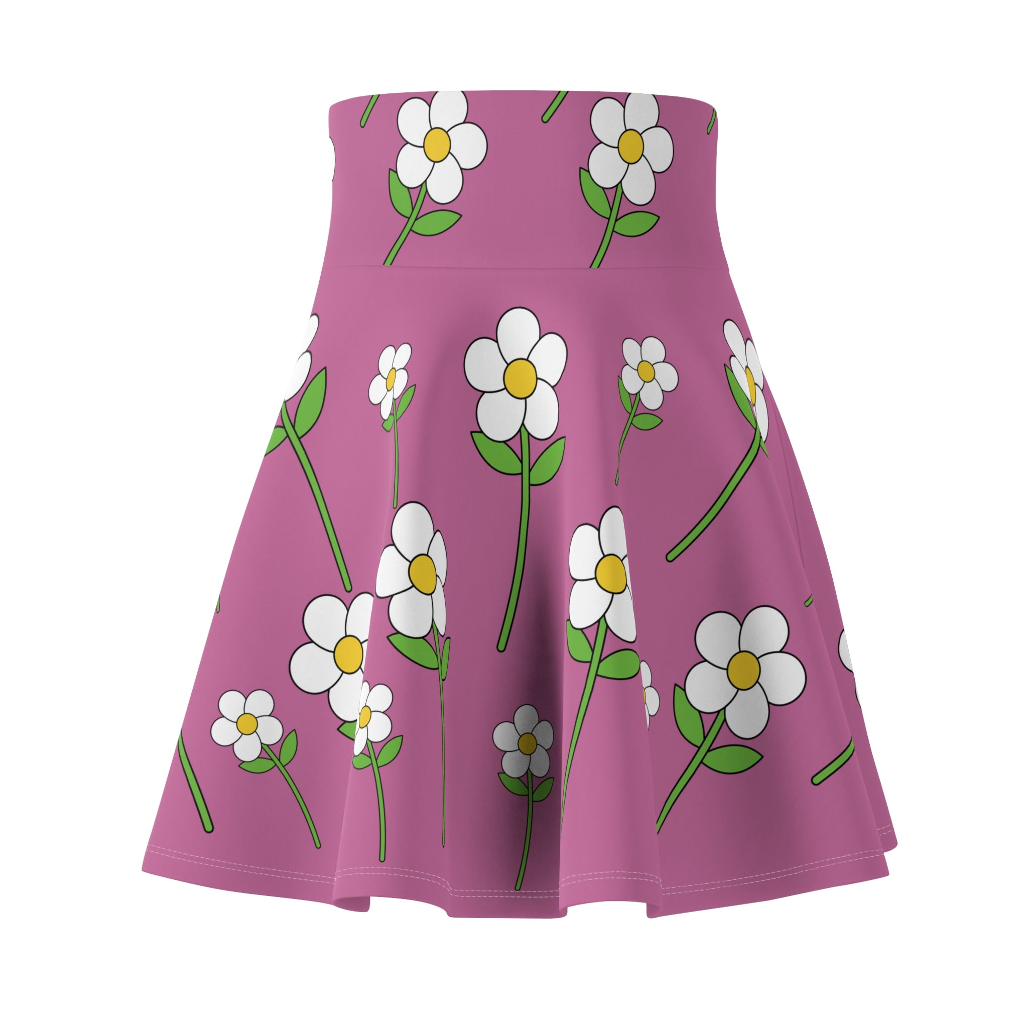 Daisy Flower Floral Flare Skater Skirt | LIGHT PINK – Auspicious