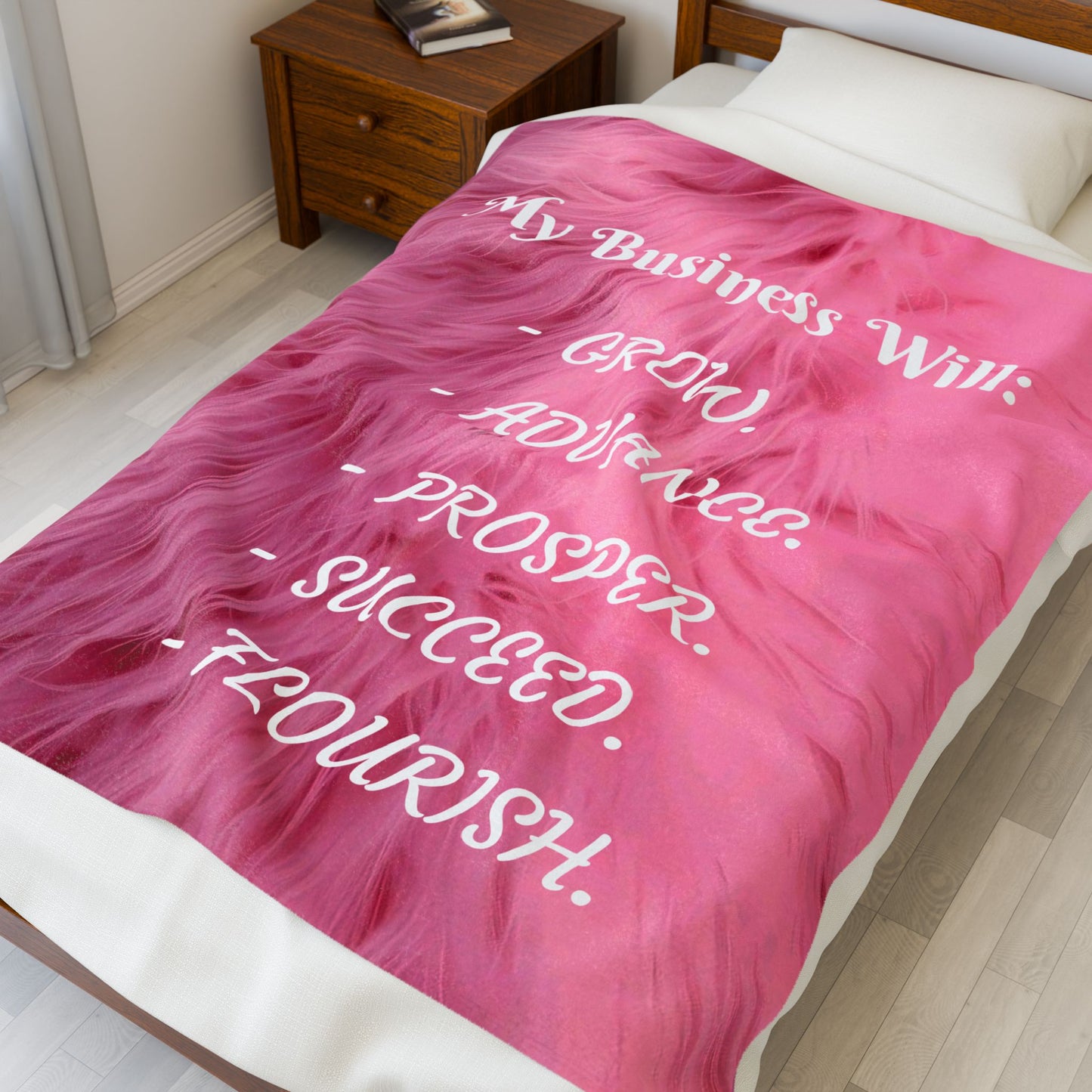 Motivational Plush Blanket — “My Business Will:"