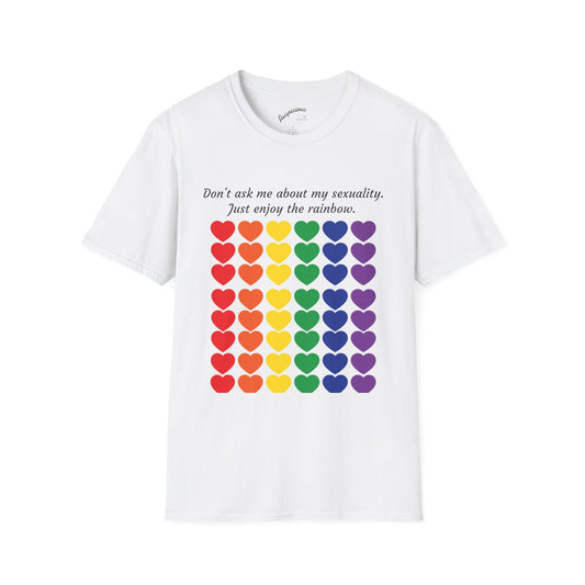 Rainbow Hearts T-Shirt — "Don’t ask me" | (2 colors)
