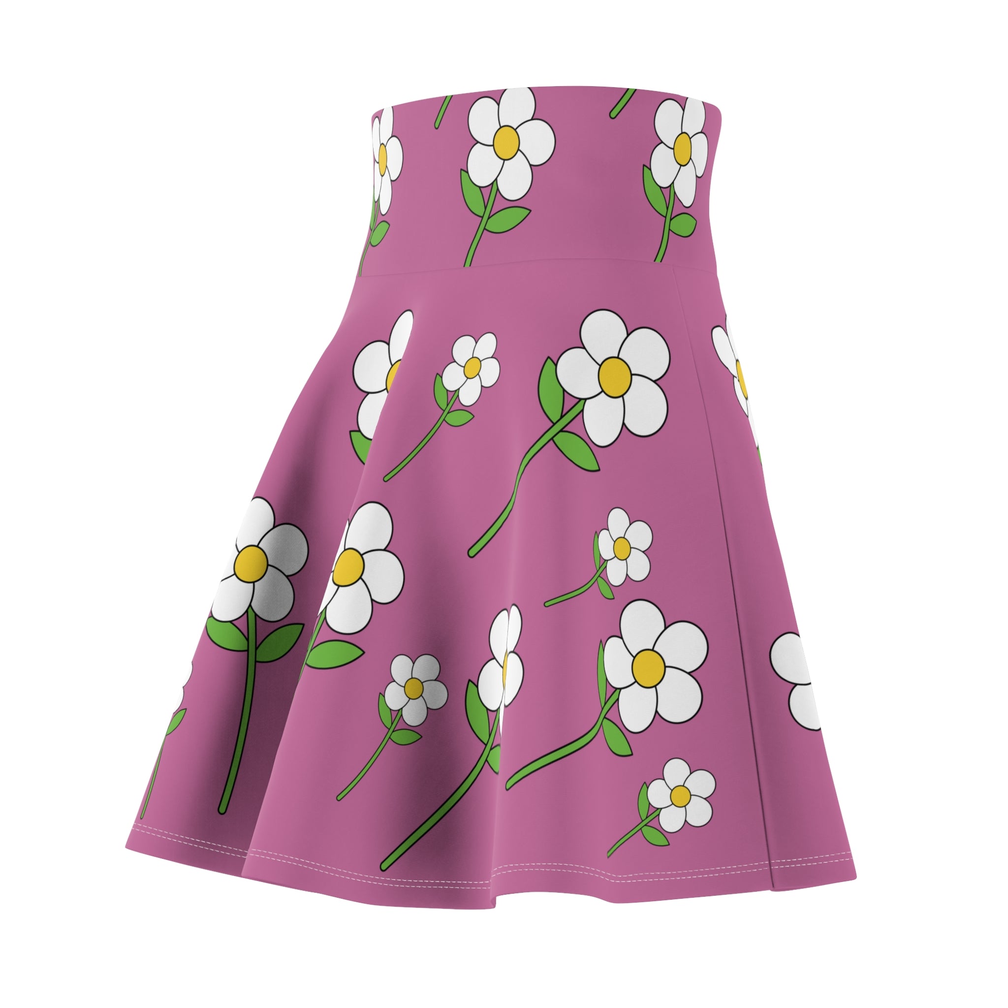 Daisy Flower Floral Flare Skater Skirt | LIGHT PINK – Auspicious